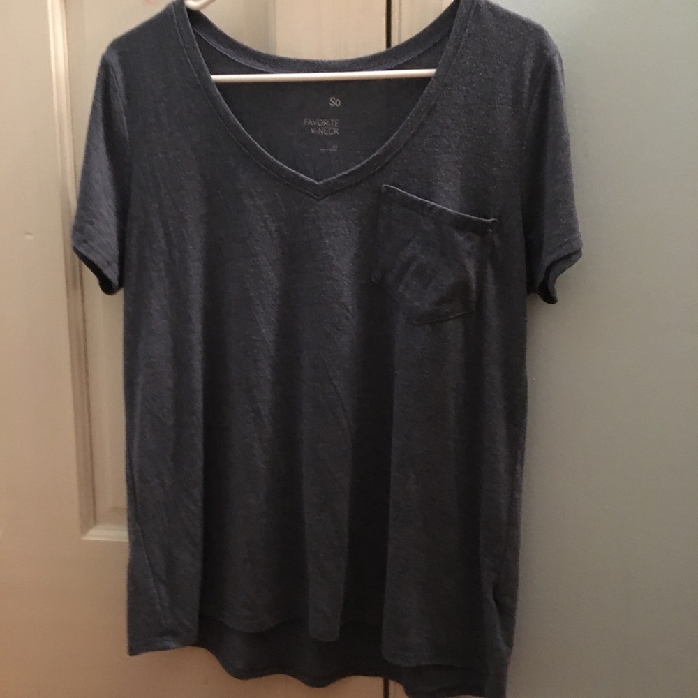 Blue V-neck T-shirt